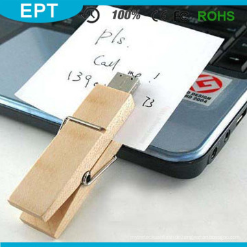 Real Clip Holz Material OEM Großhandel USB-Stick (TW034)